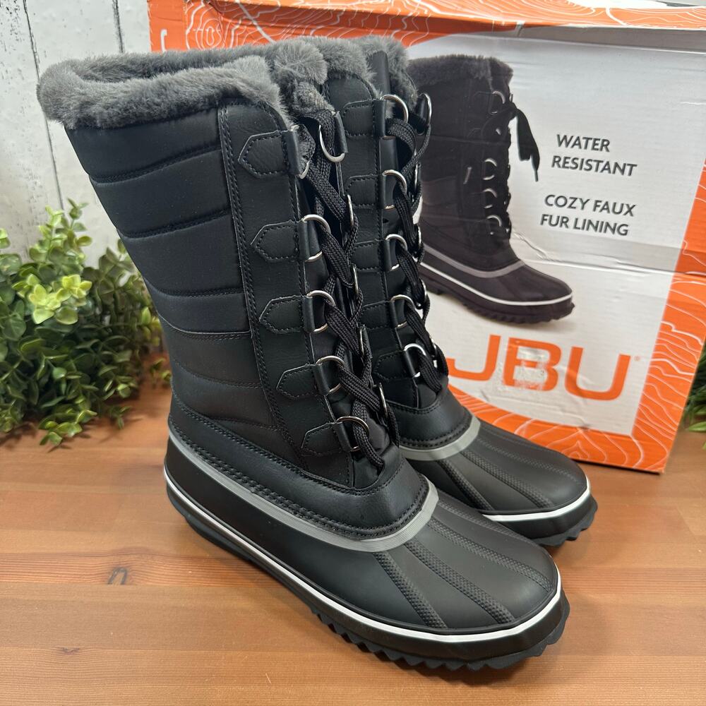 JBU Women's Sabine Water Resistant Winter Boots Black‎ Size 9